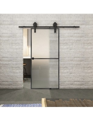 Glasschiebetür BARN-LINE Loft Schwarzeisen | Glastuershop24