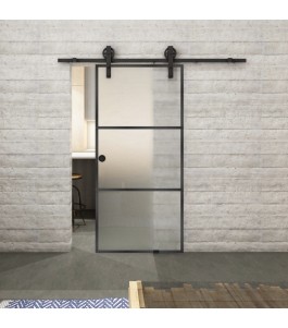 Glasschiebetür BARN-LINE Loft Schwarzeisen | Glastuershop24