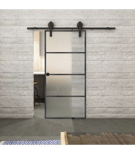 Glasschiebetür BARN-LINE Loft Schwarzeisen | Glastuershop24