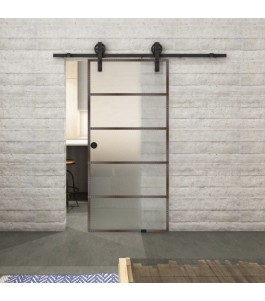 Glasschiebetür BARN-LINE Loft Rosteisen | Glastuershop24