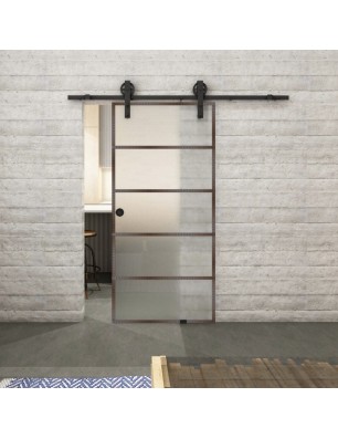 Glasschiebetür BARN-LINE Loft Rosteisen | Glastuershop24