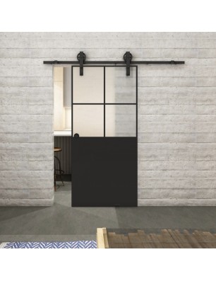 Glasschiebetür BARN-LINE Loft Schwarzlack 24 | Glastuershop24