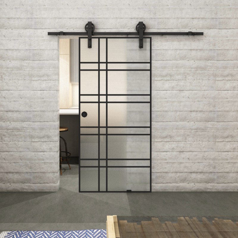 Glasschiebetür BARN-LINE Loft Schwarzlack 19 Blickdicht Glasschiebetür BARN-LINE Loft Schwarzlack 19 Blickdicht