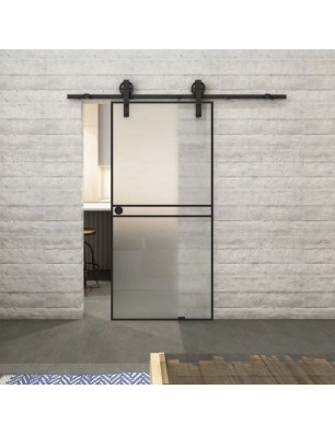 Glasschiebetür BARN-LINE Loft Schwarzlack 18 | Glastuershop24