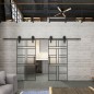 Glasschiebetür BARN-LINE Loft Schwarzlack 13 Blickdicht
