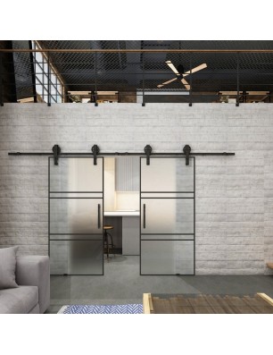 Glasschiebetür BARN-LINE Loft Schwarzlack 17 | Glastuershop24