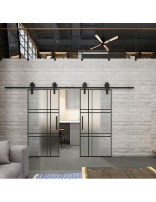 Glasschiebetür BARN-LINE Loft Schwarzlack 20 | Glastuershop24