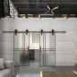 Glasschiebetür BARN-LINE Loft Schwarzlack 21 Blickdicht Glasschiebetür BARN-LINE Loft Schwarzlack 21 Blickdicht