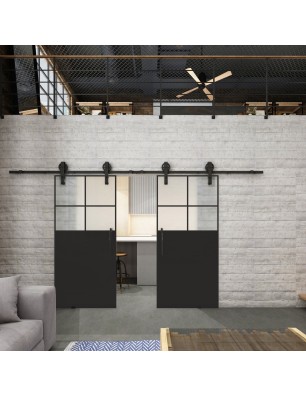 Glasschiebetür BARN-LINE Loft Schwarzlack 23 | Glastuershop24