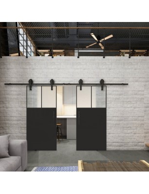 Glasschiebetür BARN-LINE Loft Schwarzlack 25 | Glastuershop24