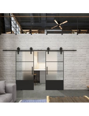 Glasschiebetür BARN-LINE Loft Schwarzlack 32 | Glastuershop24