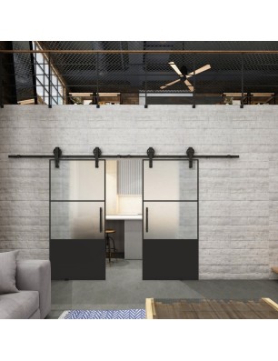 Glasschiebetür BARN-LINE Loft Schwarzlack 33 | Glastuershop24