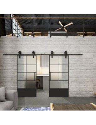 Glasschiebetür BARN-LINE Loft Schwarzlack 34 | Glastuershop24