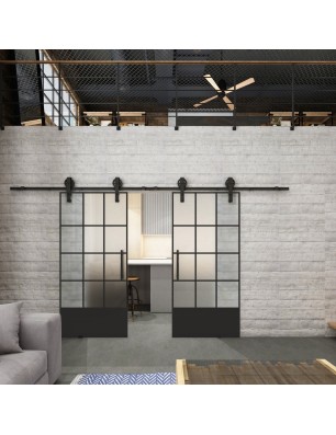 Glasschiebetür BARN-LINE Loft Schwarzlack 37 | Glastuershop24