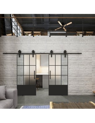 Glasschiebetür BARN-LINE Loft Schwarzlack 38 | Glastuershop24