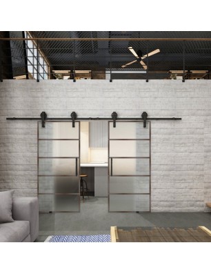 Glasschiebetür BARN-LINE Loft Rosteisen | Glastuershop24