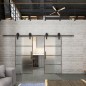 Glasschiebetür BARN-LINE Loft Rosteisen Genietet 02 Blickdicht Glasschiebetür BARN-LINE Loft Rosteisen Genietet 02 Blickdicht