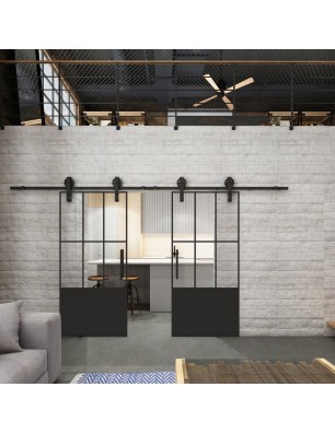 Glasschiebetür BARN-LINE Loft Rosteisen | Glastuershop24