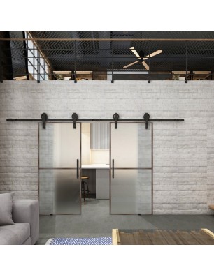 Glasschiebetür BARN-LINE Loft Rosteisen | Glastuershop24