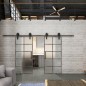 Glasschiebetür BARN-LINE Loft Rosteisen Genietet 05 Blickdicht Glasschiebetür BARN-LINE Loft Rosteisen Genietet 05 Blickdicht