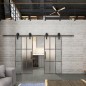 Glasschiebetür BARN-LINE Loft Rosteisen Genietet 11 Blickdicht