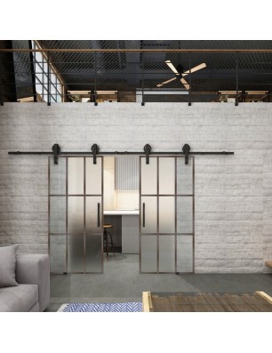Glasschiebetür BARN-LINE Loft Rosteisen | Glastuershop24