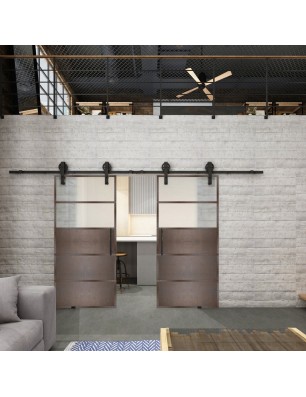 Glasschiebetür BARN-LINE Loft Rosteisen | Glastuershop24