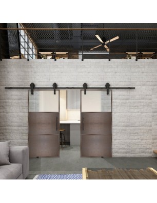 Glasschiebetür BARN-LINE Loft Rosteisen | Glastuershop24