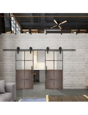 Glasschiebetür BARN-LINE Loft Rosteisen | Glastuershop24