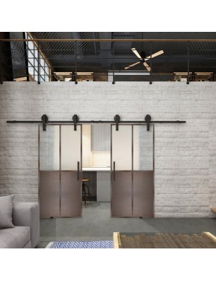 Glasschiebetür BARN-LINE Loft Rosteisen | Glastuershop24