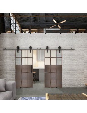 Glasschiebetür BARN-LINE Loft Rosteisen | Glastuershop24