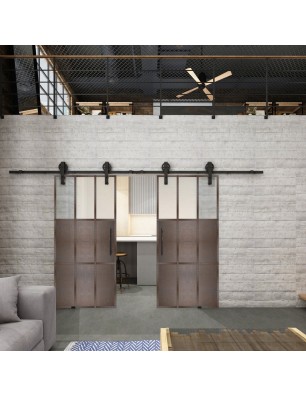 Glasschiebetür BARN-LINE Loft Rosteisen | Glastuershop24
