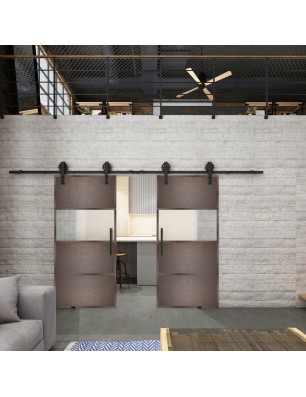 Glasschiebetür BARN-LINE Loft Rosteisen | Glastuershop24