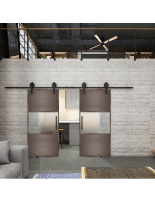 Glasschiebetür BARN-LINE Loft Rosteisen | Glastuershop24