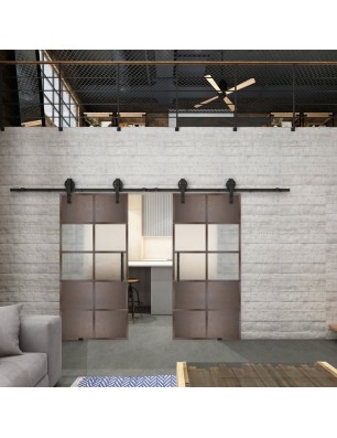 Glasschiebetür BARN-LINE Loft Rosteisen | Glastuershop24