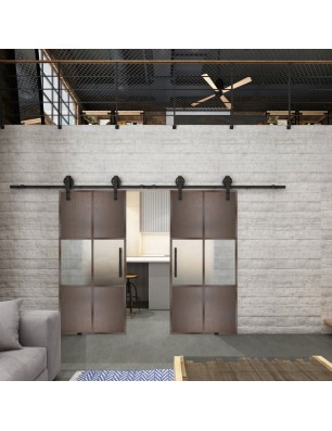 Glasschiebetür BARN-LINE Loft Rosteisen | Glastuershop24