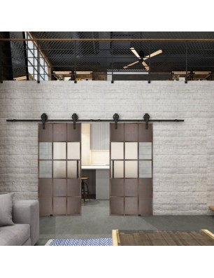 Glasschiebetür BARN-LINE Loft Rosteisen | Glastuershop24
