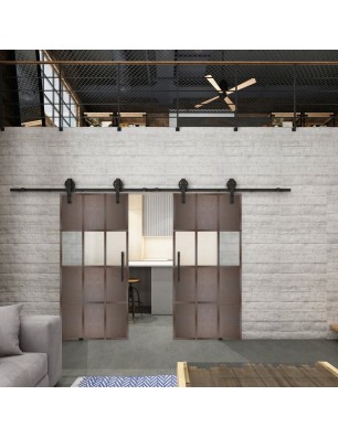 Glasschiebetür BARN-LINE Loft Rosteisen | Glastuershop24