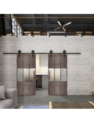 Glasschiebetür BARN-LINE Loft Rosteisen | Glastuershop24