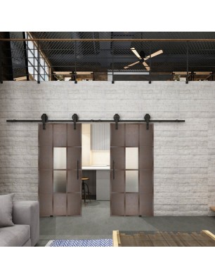 Glasschiebetür BARN-LINE Loft Rosteisen | Glastuershop24