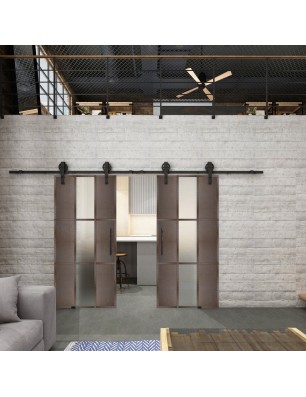 Glasschiebetür BARN-LINE Loft Rosteisen | Glastuershop24