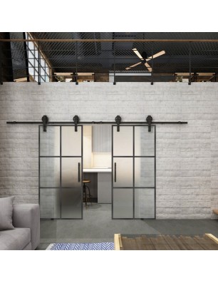 Glasschiebetür BARN-LINE Loft Schwarzeisen | Glastuershop24
