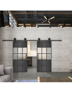 Glasschiebetür BARN-LINE Loft Schwarzeisen | Glastuershop24