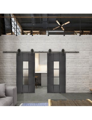 Glasschiebetür BARN-LINE Loft Schwarzeisen | Glastuershop24
