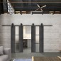 Glasschiebetür BARN-LINE Loft Schwarzeisen Genietet 36 Blickdicht Glasschiebetür BARN-LINE Loft Schwarzeisen Genietet 36 Blickdicht