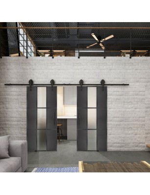 Glasschiebetür BARN-LINE Loft Schwarzeisen | Glastuershop24