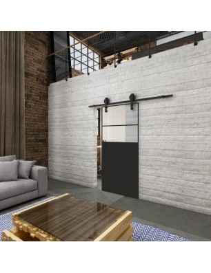 Glasschiebetür BARN-LINE Loft Schwarzlack 22 Blickdicht