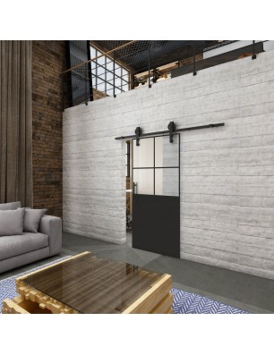 Glasschiebetür BARN-LINE Loft Schwarzlack 24 | Glastuershop24