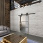 Glasschiebetür BARN-LINE Loft Rosteisen Genietet 03 Blickdicht Glasschiebetür BARN-LINE Loft Rosteisen Genietet 03 Blickdicht