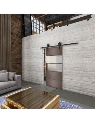 Glasschiebetür BARN-LINE Loft Rosteisen | Glastuershop24